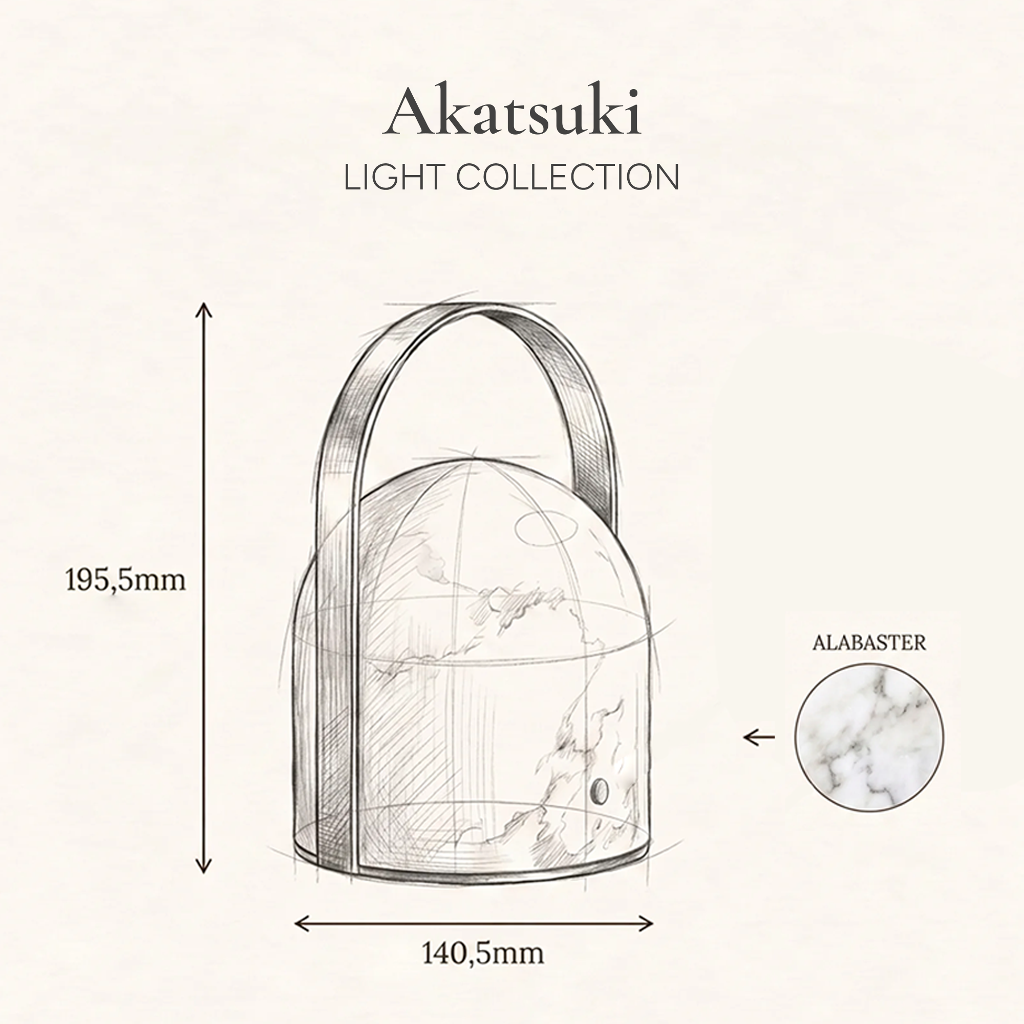 暁 Akatsuki · Dawn - alabaster lantern XL